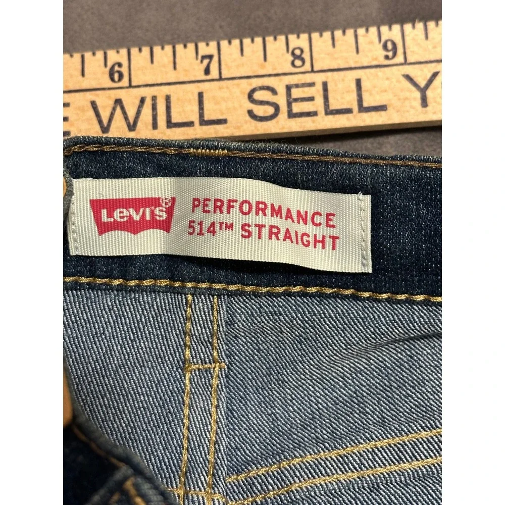 Levis 514 Straight Performance Jeans Boys Size 12 Reg 26x27 Medium Wash Denim
